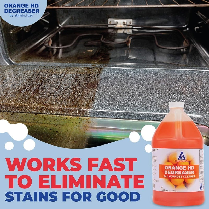ATP Orange HD Degreaser - Citrus Heavy Duty Degreaser and Cleaner for Tough Stains and Grease, Fast-Acting, Non-Corrosive Cleaner, 1 Gallon by Alpha Tech Pet - Image 4